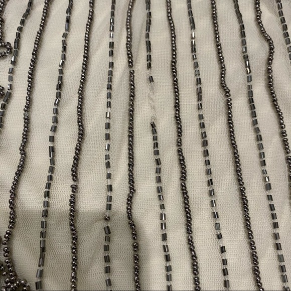 HYDE park cream pewter beaded 20s vibe tank top - Picture 5 of 7